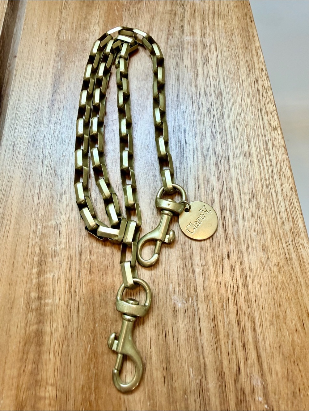 Clare V Clare V gold box chain shoulder strap